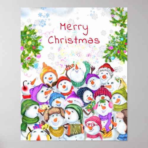 Happy Snowmans Poster Christmas Party