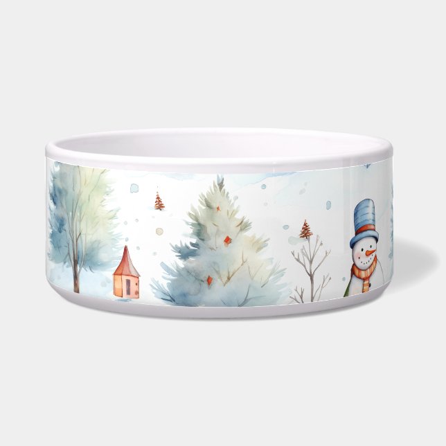 Happy Snowmen Pattern Bowl (Front)