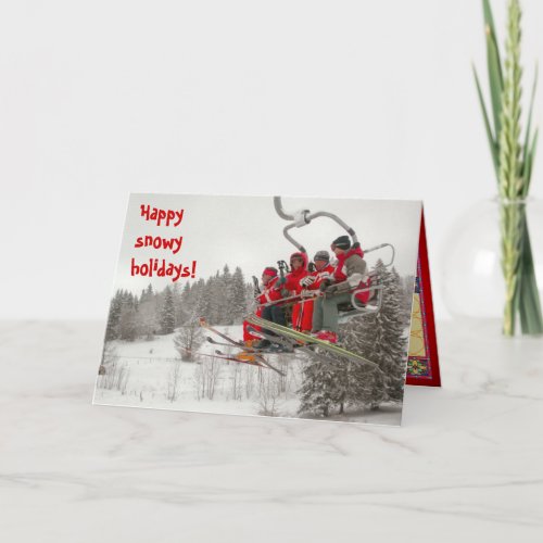 Happy snowy holidays holiday card