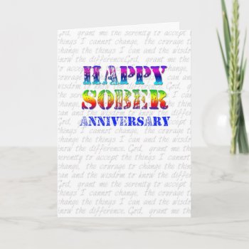 Happy Sober Anniversary Card by recoverystore at Zazzle