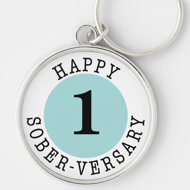 Happy Sober-versary Card Keychain (Front)