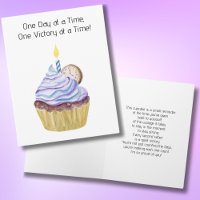 Happy Sobriety Anniversary Cupcake With Clock