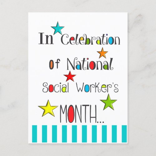Happy Social Workers Month Appreciation Postcard