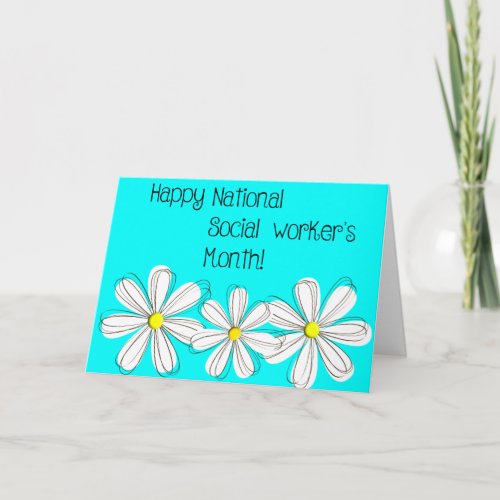 Happy Social Workers Month Daisies Thank You Card