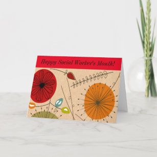Happy Social Worker's Month Floral Thank You Card