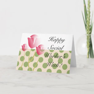 Happy Social Worker's Month Tulips Letterpress Thank You Card