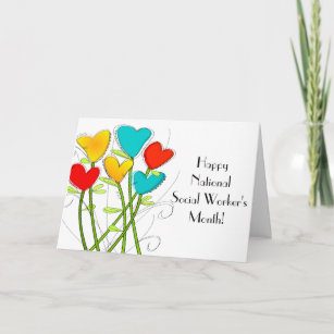 Happy Social Worker's Month Whimsical Flowers Card