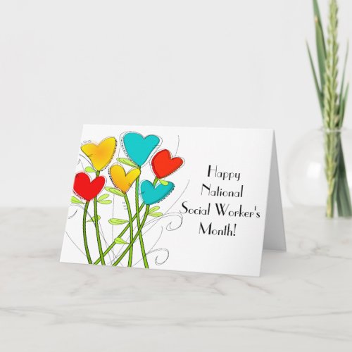 Happy Social Workers Month Whimsical Flowers Card