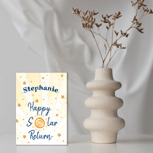 Happy Solar Return Astrology Birthday Tri-Fold Holiday Card