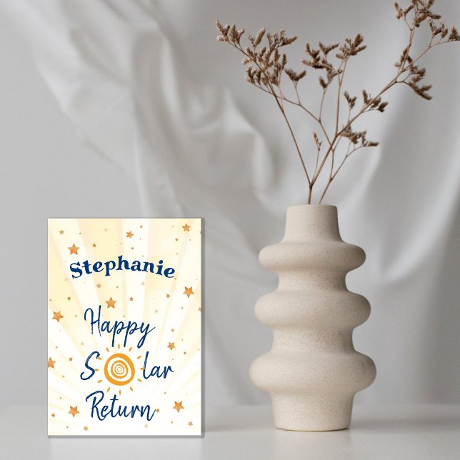 Happy Solar Return Astrology Birthday  Tri-Fold Holiday Card (A different and fun way to wish a Happy Birthday. Astrology Solar Return card.)