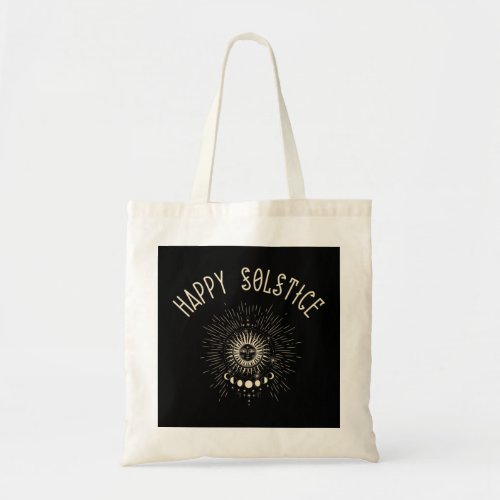 Happy Solstice Winter Sun Holiday Celestial Christ Tote Bag