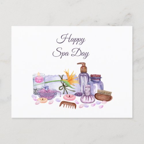 Happy Spa Day _ Collection of Spa Accessories Postcard