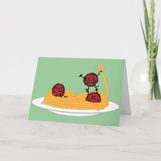 Happy Spaghetti and Meatballs Thank You Card