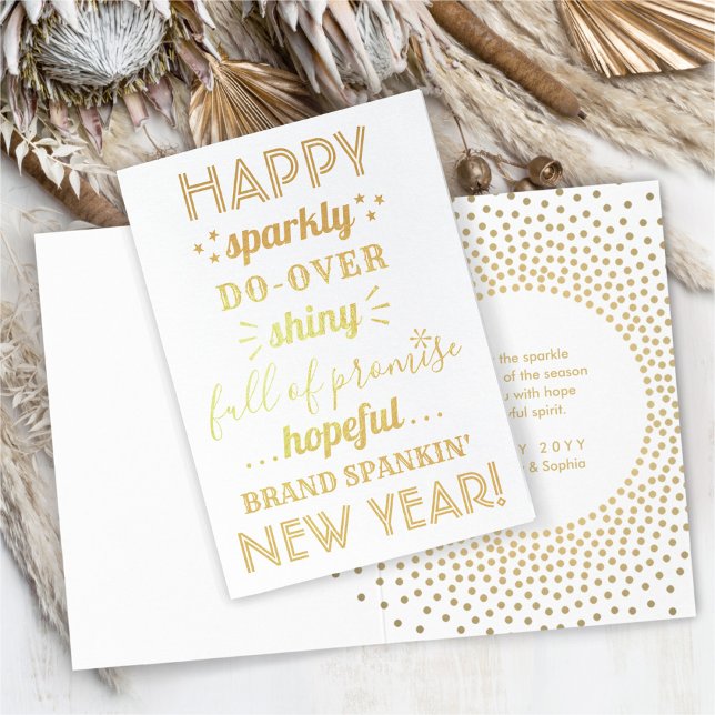 Happy Sparkly Hopeful Brand Spankin' New Year Foil Card (Creator Uploaded)