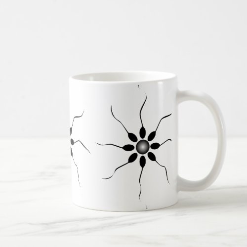 Happy Sperm fertilization Black and white Coffee Mug