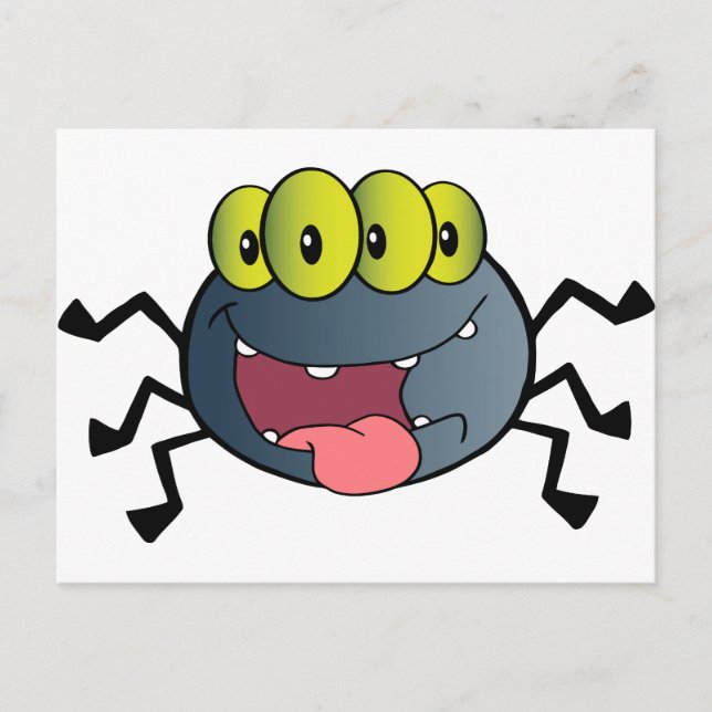 Happy Spider Cartoon Character Postcard (Front)