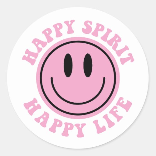 Happy Spirit Happy Life Classic Round Sticker