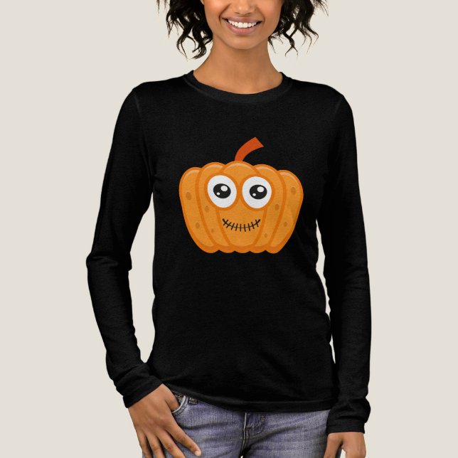 Happy Spooky Chibi Pumpkin Tri-Blend Shirt (Front)