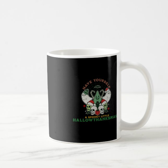 Happy Spooky HallowThanksMas Halloween Christmas F Coffee Mug (Right)