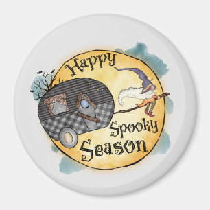 Happy Spooky Season Witch Camper Van Magnet