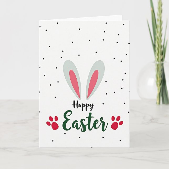 Happy Spring Animal Ears Card (Front)