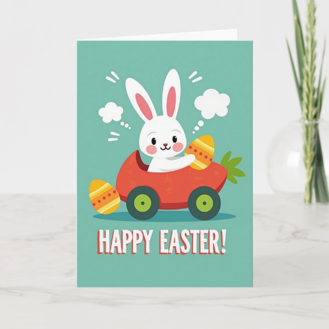 Happy Spring Animal Ride Card (Front)