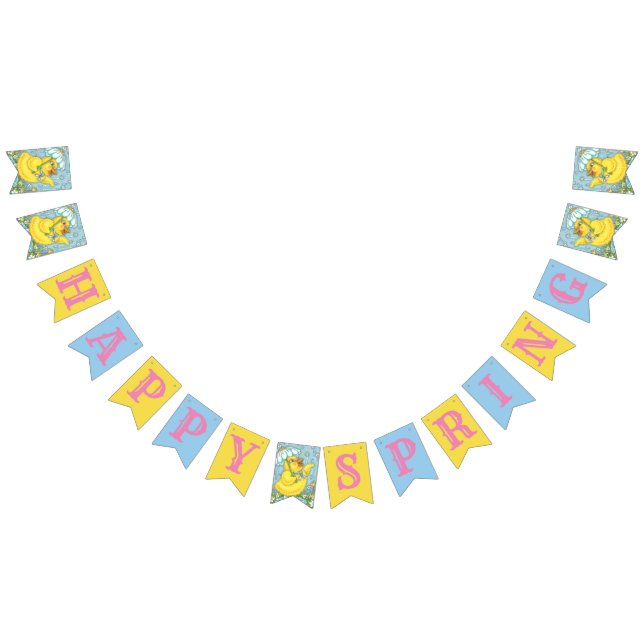 HAPPY SPRING BABY CHICK BUNTING BANNER Customize (All)
