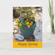 Happy Spring, Backyard Garden Photo Card