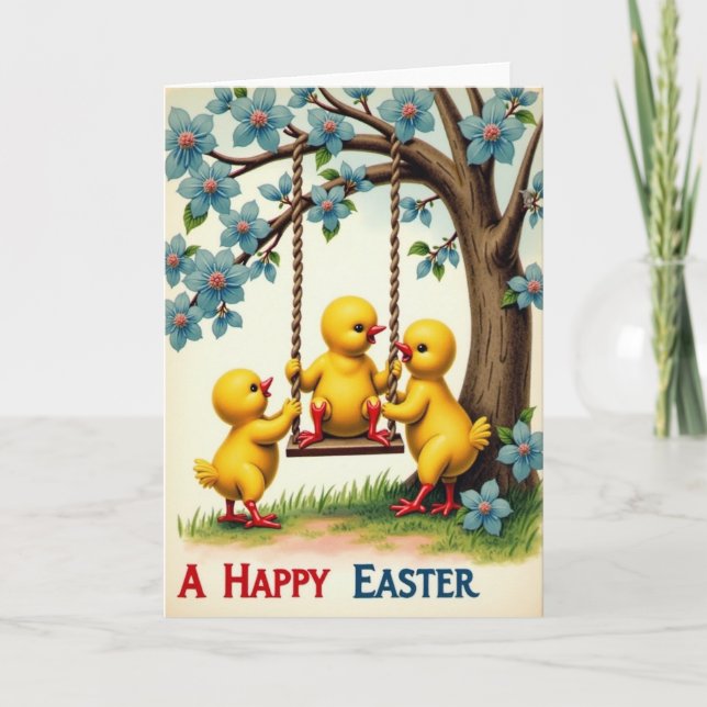 Happy Spring Birdies Card (Front)