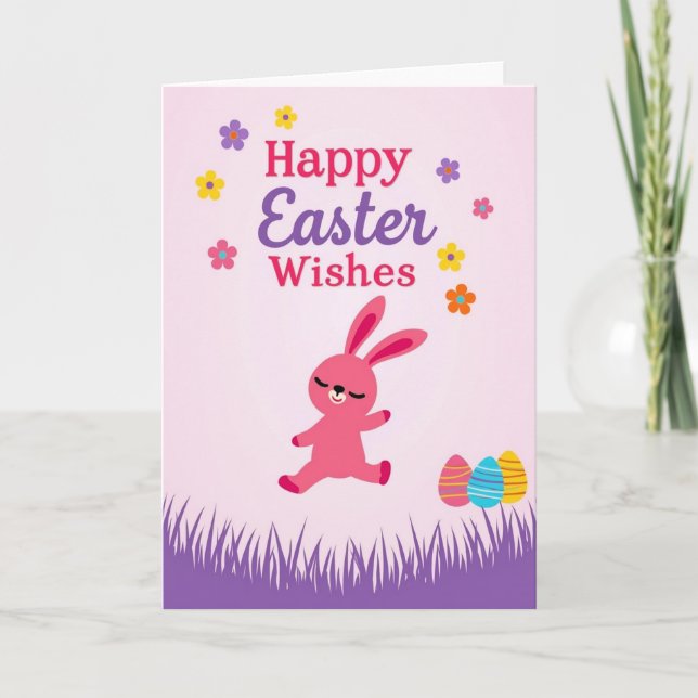 Happy Spring Bunny Celebration Card (Front)
