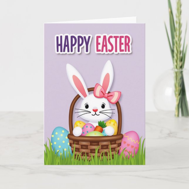 Happy Spring Bunny Easter Card (Front)