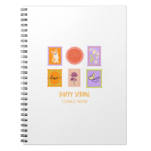 Happy Spring Corgi Stamp Notebook