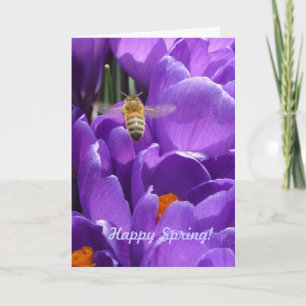 Happy Spring! "Crocuses and Honey Bee" Card