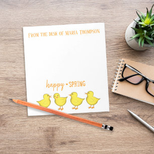 Happy Spring Cute Chick Personalized Desk Paper Notepad