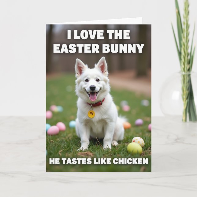 Happy Spring Cute Dog Card (Front)