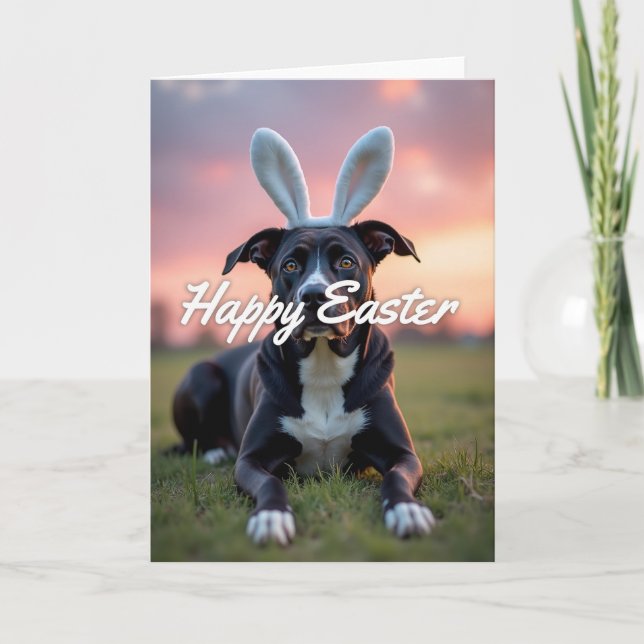 Happy Spring Dog Photo Card (Front)