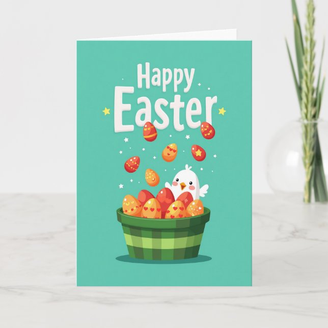 Happy Spring Egg Basket Card (Front)