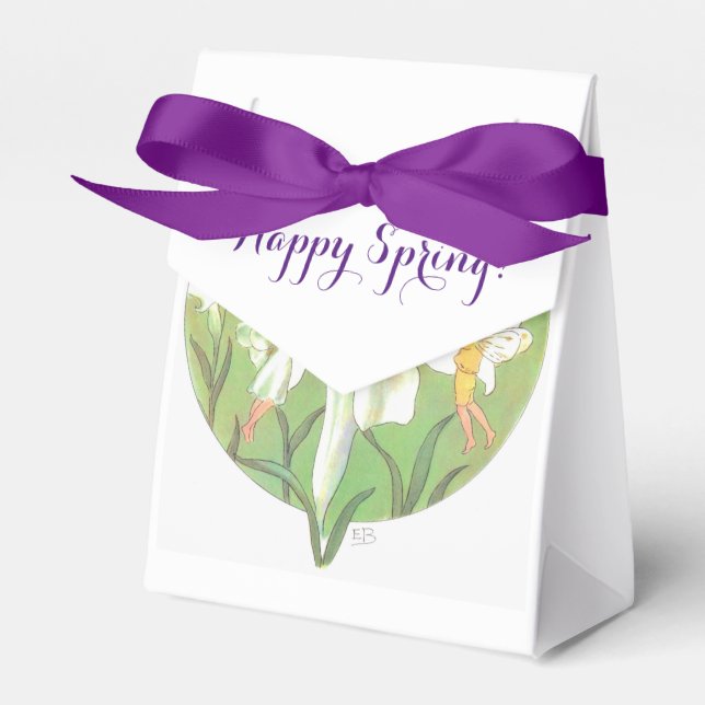 Happy Spring Fairy Flower Party   Favor Boxes (Front Side)