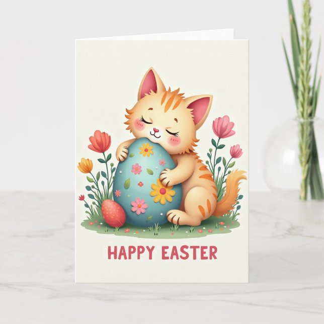 Happy Spring Feline Friend Card (Front)