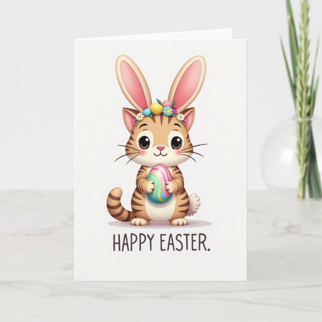 Happy Spring Feline Holiday Card (Front)