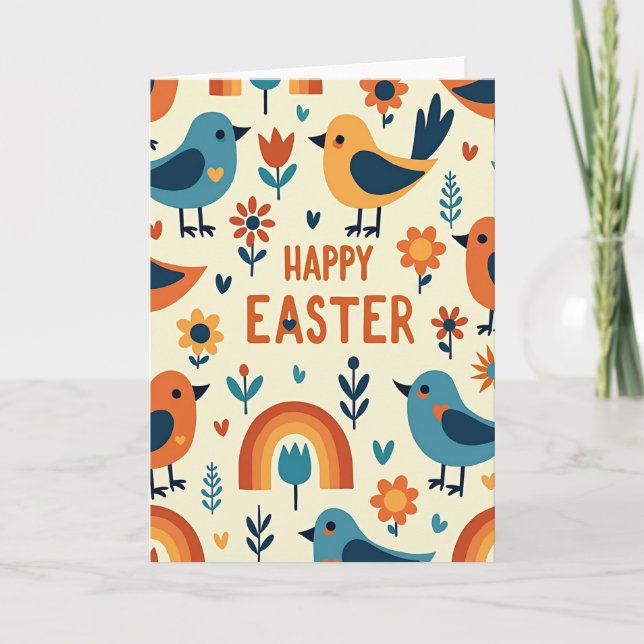 Happy Spring Festive Bird Card (Front)