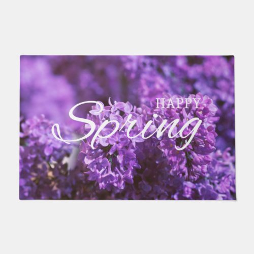 HAPPY SPRING FLORAL DOORMAT