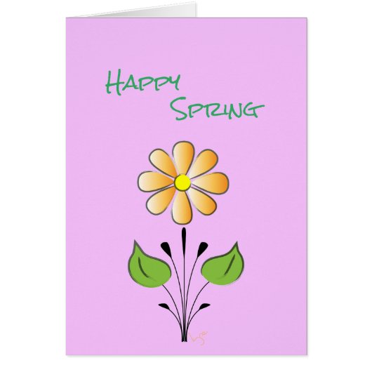 Happy Spring, Flower Floral Lilac Easter Pretty Cards (Front)