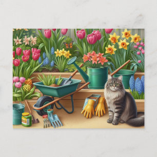 Happy Spring Flower Garden  Postcard