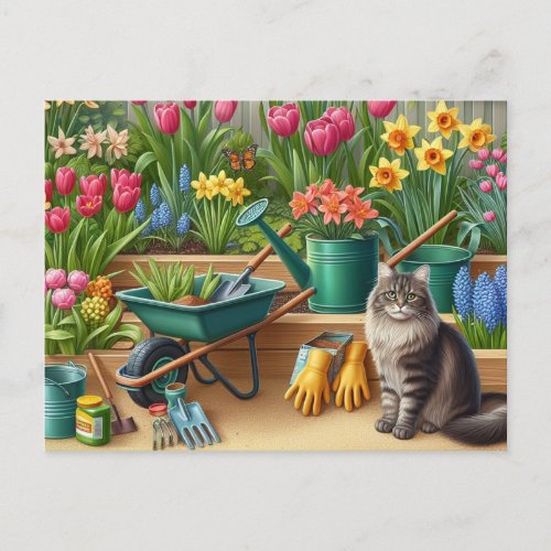 Happy Spring Flower Garden  Postcard