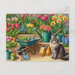 Happy Spring Flower Garden  Postcard