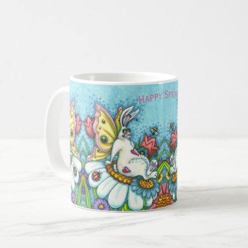 HAPPY SPRING FLUTTERBUN RABBIT FUNNY BUNNY Repeat Coffee Mug