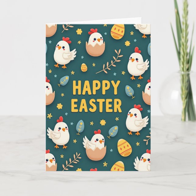 Happy Spring Fowl Easter Card (Front)