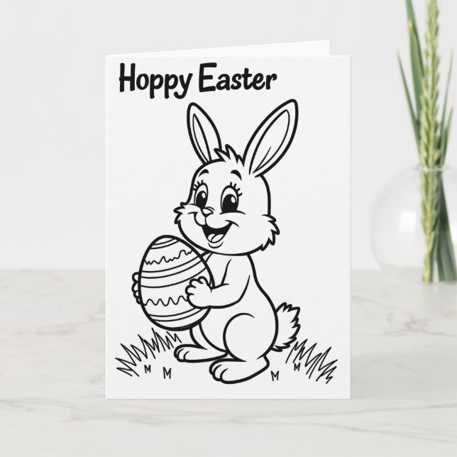 Happy Spring Hare Egg Card (Front)