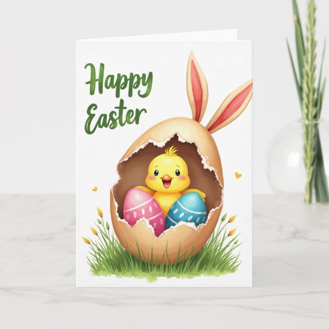 Happy Spring Hatchling Easter Card (Front)